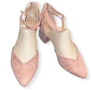 Torrid Mauve/Blush Block Heels with Ankle Strap